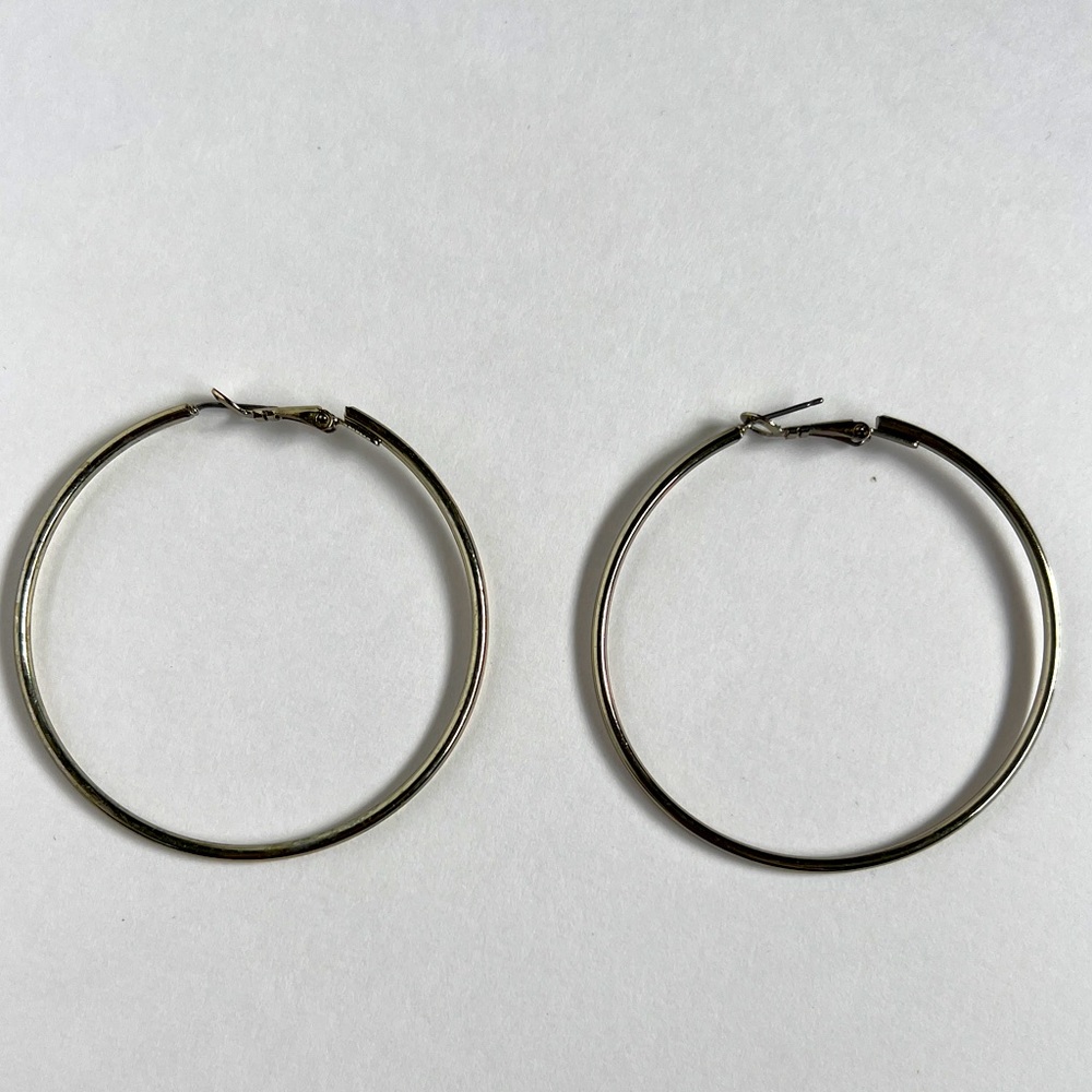 Large Silver Hoop Earrings